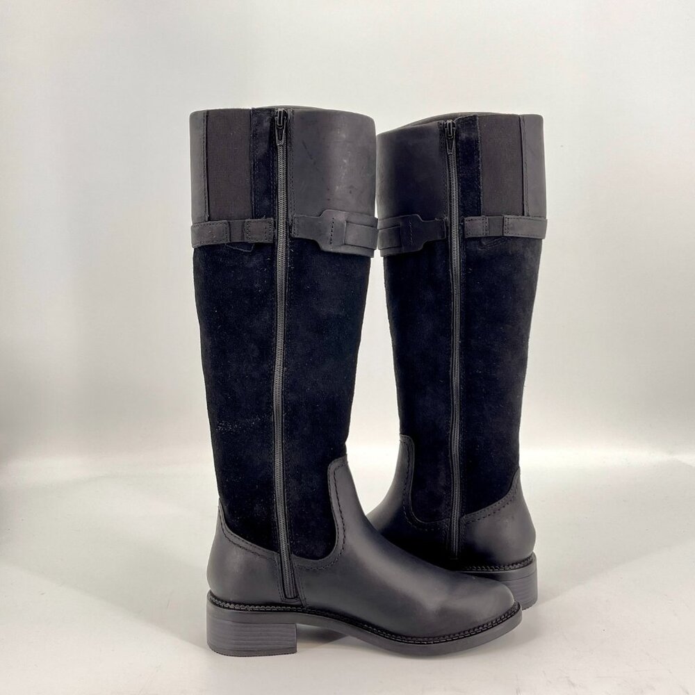 Clarks Women's Collection Maye Carly Tall Boots Size 8 -Black Leather - Picture 7 of 11